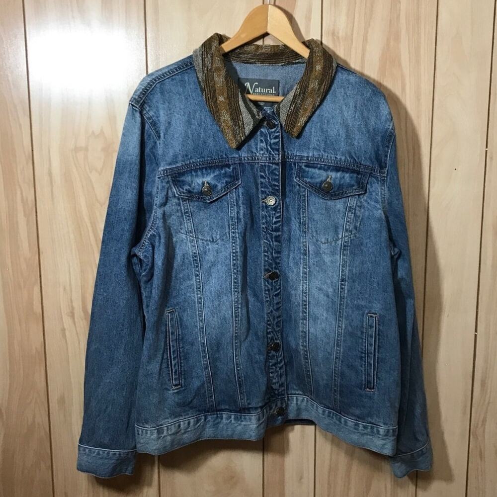 Natural Reflections Western Denim Jacket Southwestern Collar XXL